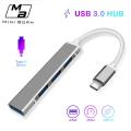 Usb Hubs 4 Port Usb 3.0 Hub Super Speed 5Gbps Usb Ports Converter Cable Adapter Micro Usb Power Pc Computer Accessories With Otg Function For Desktop. 