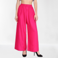 Set of 2 Solid Cotton Relaxed Women Plazo Pants Wear For Ladies. 