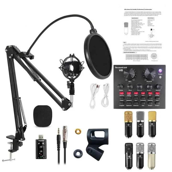 Professional%20Condenser%20Microphone%20BM%20800%20,%20%20Sound%20Card%20set/Mobile%20phone%20network%20Karaoke%20Mic%20Scissor%20Arm%20Stand%20,Shock%20mount,%20Pop%20Filter%20-%20Image%203