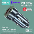 GEEOO CC13 PD+USB Dual Port Super Fast Car Charger 33Watt.