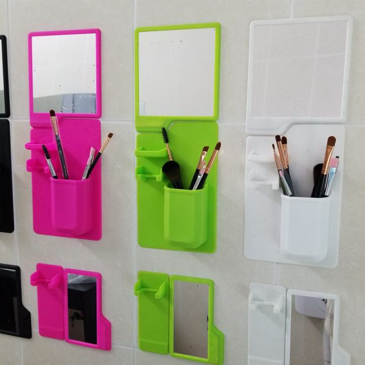 Silicone Mirror Silicone Toothbrush Holder Self Grips Mirror Shatterproof Shaving Fashion Makeup Shower Silicone Travel Washroom