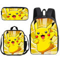 Pokemon Pikachu Kids Backpack Cartoon Pikachu Print Pencil Case Crossbody Bag Set Boy Shoulder bag Student Schoolbag Gifts. 