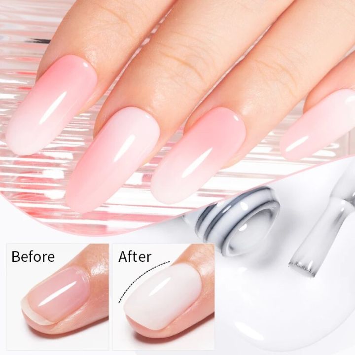 BOZLIN%20Milky%20White%20Top%20Coat%20Gel%20For%20Gel%20Nail%20Polish%207.5ml%20Russian%20Self-leveling%20Nude%20Color%20Soak%20Off%20Semi%20Permanent%20UV%20Gel%20-%20Image%202
