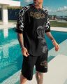 Summer Casual Beach T Shirt Shorts 2 Piece Set Oversized Men's Sports Suits 3D Print Short Sleeve Tracksuit O-neck Men Clothing.