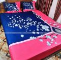 King Size Full Panel Bedsheet With Pillow Cover Chador Set 7.5×8.5 Feet Full Cotton Fabric  Red , Blue , Pink , Green - Bed Sheet - bed sheet home tex. 