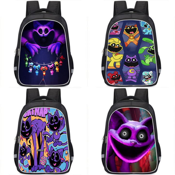 Smiling Critters Backpack Catnap Schoolbag Double Layer Backpack For Children Birthday Gift Dogday Cat Nap Mochila For Students