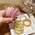 Korean Frosted Spiral Elastic Hair Rope Candy Color Phone Cord Hair Tie Set Simple Ponytail Rubber Hair Ring Women Accessories. 