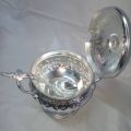 silver color Rice Bowl & Ladle Spoon Thai Pattern Rice Container Aluminum Curry Serving. 