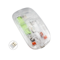 New Dual Mode USB 2.4GHz Wireless Transparent Crystal Mouse Rechargeable for PC Laptop Tablet Office Home for Gaming 3D Style. 