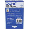 DOMS Non-Toxic Extra Long Multicoloured Pencil Sharpener | Box Pack, 20 Pieces | Smooth & Breakless Sharpening. 