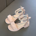 Girls sandals 2024 summer new Internet celebrity fashion korean version soft soles for middle and large children, students casual girls roman shoes. 