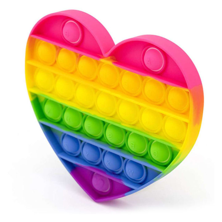 Pop Fidget Toys for Anxiety Heart Push Pop Bubble Sensory Fidget Toy Silicone Toy