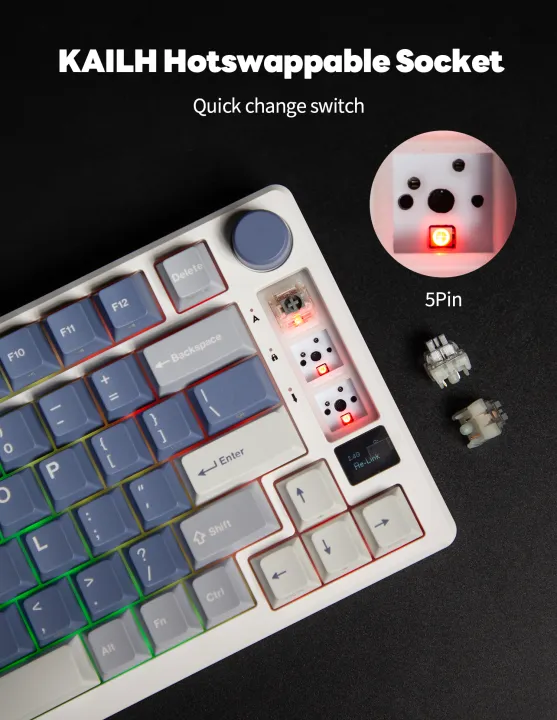 RK%20ROYAL%20KLUDGE%20M75%20Gasket%20Mechanical%20Keyboard%202.4G%20Wireless/Bluetooth/USB%2075%25%20RGB%20Hot-Swappable%20Gaming%20Keyboard%20with%20Display%20-%20Image%202