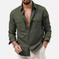 Men's Stylish Double Pocket Full Sleeve Shirt.