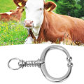 Cattle Nose Ring Stainless Steel Cattle Nose Clamp Bull Cow W Spring Nose Ring for Farm. 