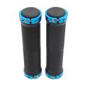 Bicycle Road Mountain Bike Handle Double Lock on Aluminium Alloy Hand Cover - Blue. 