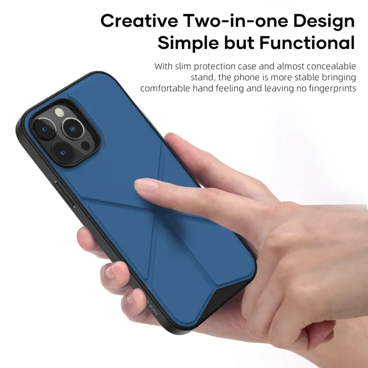 ROCK%20Element%20Plus%20TPU%20+%20PC%20Shockproof%20Protective%20Case%20with%20Folding%20Holder%20For%20iPhone%2013%20Pro%20-%20Image%203