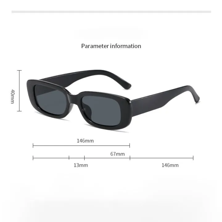 New%202023%20Classic%20Rectangle%20Frame%20Sunglasses%20For%20Female%20Men'S%20Accessories%20-%20Image%203