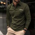 2023 Autumn And Winter New Men's POLO Shirt Double-layer Standing Collar Shirt Long-sleeved Sports Polo Shirt High Quality Shirt.