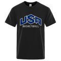 Usa Basketball Letter Logo Tshirts Men Fashion Cotton T Shirts Summer Breathable Mens Tee Clothes Oversize O-Neck Street Tops. 