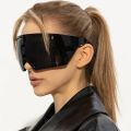 Oversize Fashion Y2k Wrap Around Sunglasses For Men Women Big Frame Black Shades Luxury Brand Design Punk Sun Glasses One Piece.