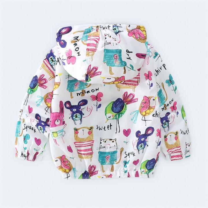 Korean%20Version%20Children's%20Clothing%20Jacket%20Spring%20and%20Autumn%20Season%20Baby%20Children's%20Full%20Print%20Cartoon%20Unicorn%20Jacket%20Girl's%20Sprinter%20Cardigan%20Windproof%20Top%20-%20Image%202