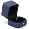 Engagement Ring Box Double Slot Ring Boxes Leather Velvet Portable Jewelry Bearer Holder for Proposal Wedding Ceremony Anniversary Gift for Women. 