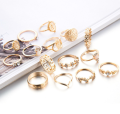 Gold Unique Vintage Beautiful Ring Set, 15 Piece Ring Jewellery Set, Girls Rings, Cute Rings, Gold Rings, Stunning 15 piece Gold Ring Set.