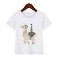 Harajuku kawaii llamas Pacas animal print T-shirt cute kids clothing baby boys T-shirts toddler girls clothes from 3 to 13 year. 