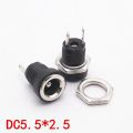 5.5*2.1 5.5x2.5mm DC Power Jack Socket Supply Female Panel Mount Connector Plug Adapter 2 Terminal Type DC Connector DC-022B. 