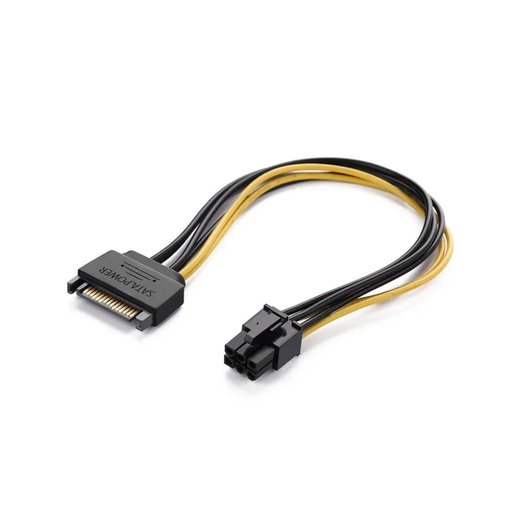15%20Pin%20SATA%20Power%20to%206%20Pin%20PCI%20Express%20Riser%20Card%20Adapter%20Cable%20Power%20Supply%20Cable%20-%20Image%203