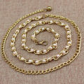 Metal Waist Belt Pearl Body Belt Dress Chain Thin Belt Waistband Imitation Pearl Beads. 