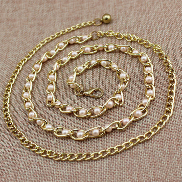 Metal%20Waist%20Belt%20Pearl%20Body%20Belt%20Dress%20Chain%20Thin%20Belt%20Waistband%20Imitation%20Pearl%20Beads%20-%20Image%205