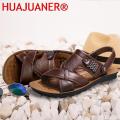 Big Size 48 Men Leather Sandals Summer Classic Men Shoes Slippers Soft Sandals Men Roman Comfortable Outdoor Walking Footwear BunnyGarden. 