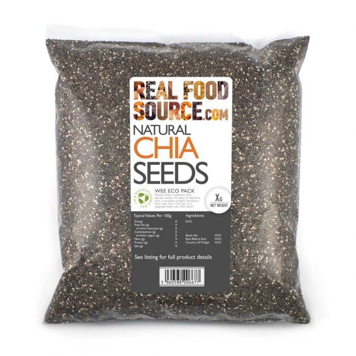 Whole Natural Dark Chia Seeds - 1 Kg Uk