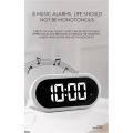 Digital Alarm Clock with Large LED Display, Portable Bedside Clock with Fully Adjustable Dimmer, 12/24H, Snooze White. 