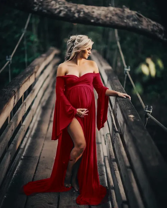 Sexy%20Maternity%20Shoot%20Dresses%20Shoulderless%20Pregnancy%20Dress%20Photography%20Maxi%20Maternity%20Gown%20Photo%20Prop%20Clothes%20For%20Pregnant%20Women%20-%20Image%202