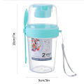 【Fast and Free Delivery】 Double-Layer Portable Salad Cup Oatmeal Cereal Nut Yogurt Salad Cup Container Set With Fork School Lunch Box Food Storage Box. 