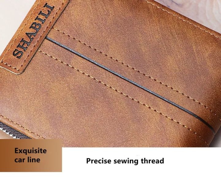 SHABILI%20PU%20Leather%20Fashionable%20Short%20Wallet%20Classic%20Explosive%20Large-capacity%20Zipper%20Multi-card%20Business%20Short%20Wallet%20-%20Image%205
