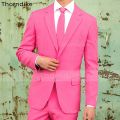 Thorndike 2022 Stylish Men's Business Suit Two Button Bridegroom Formal Party Men Suits Set 2 Piece(Jacket+Pant).