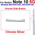 Volume Side Button For Xiaomi Redmi Note 10 10s 10T Pro 4G 5G Up Down Volume Button Power Side keys Repair Spare Parts.