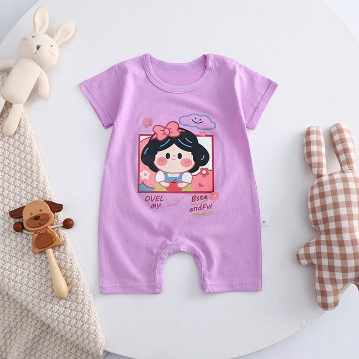 Newborn Baby Clothes Girl Boy 100% Cotton Jumpsuit Summer Short Sleeve Romper 0-12 Month Infant Toddler Pajamas One Piece Outfit