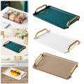 Makeup Vanity Tray Home Decorative Tray Desktop Organizer Non Slip with Dual Handles Buffet Plates Decorative Tray Kitchen Housewarming Gift. 