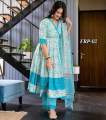 Linen Ready-Made Gown Designed Long Salwar Kameez Orna - Elegant Three-Piece Dress for Stylish Women/Girls. 