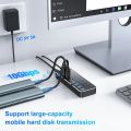 RSHTECH Powered USB Hub 3.2 USB C Splitter 10Gbps Data Hub with Individual Touch On/Off Switches USB Extension for MacBook Mac.
