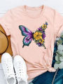 Women print T-shirts casual female short sleeve moon flower floral trend ladies fashion clothing T clothes graphic tee. 