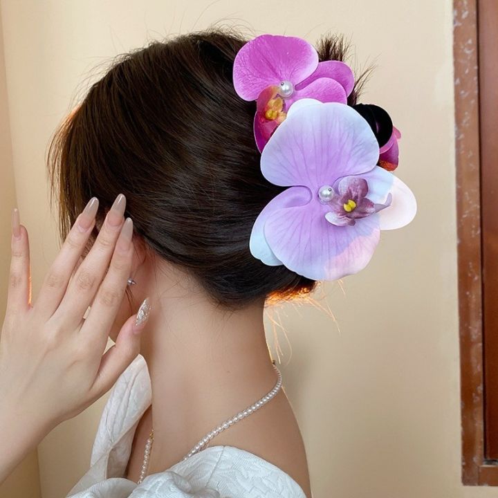 1PC%20Purple%20Pink%20Pearl%20Phalaenopsis%20Large%20Shark%20Clip%20Sweet%20Elegant%20Hair%20Claw%20for%20Women%20Trendy%20Ins%20Hair%20Clip%20Headwear%20-%20Image%203