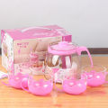 Wholesale heatproof glass tea set creative bubble teapot flower teapot five-piece set of event gifts silk screen logo.