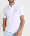 Men's Custom Slim Fit Pony Embroidered Short-Sleeved Polo Shirt- White. 