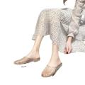 Beach shoes, jelly shoes, flat plastic sandals, bath, crystal bathroom, stinky summer, hollow women's soft.